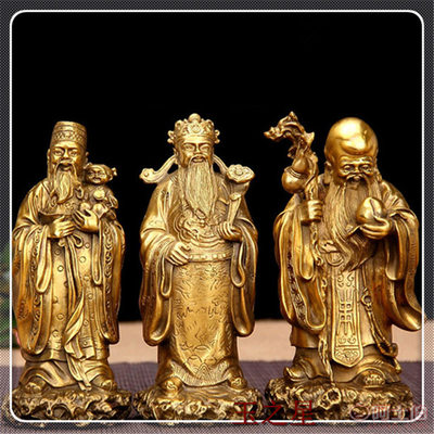 玉之星銅器工藝品 以福祿壽三星擺件，為家居與事業招財納福